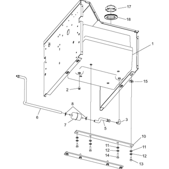 Fuel Tank Assembly for Husqvarna FS3500 Floor Saw