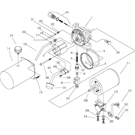 Hydraulic Lift Pump Assembly for Husqvarna FS3500 Floor Saw