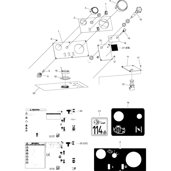 Instrument Panel - Gas Assembly for Husqvarna FS3500 Floor Saw