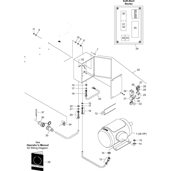 30HP Motor Starter - Soft-Start Assembly for Husqvarna FS3500 Floor Saw