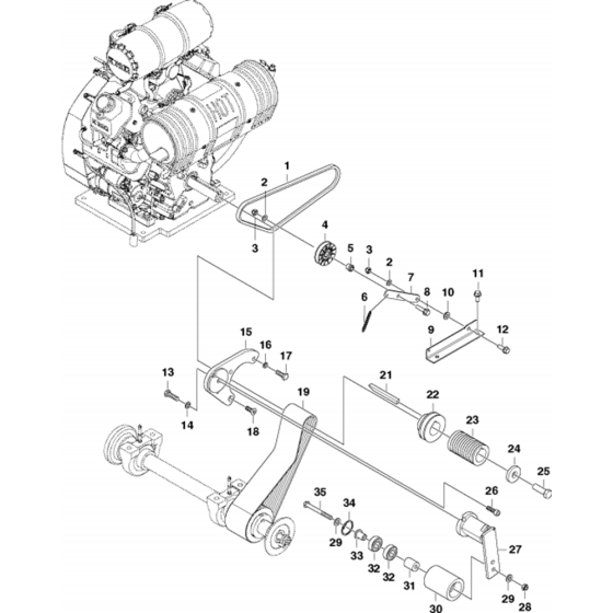 Belt Assembly for Husqvarna FS3500 G Floor Saw