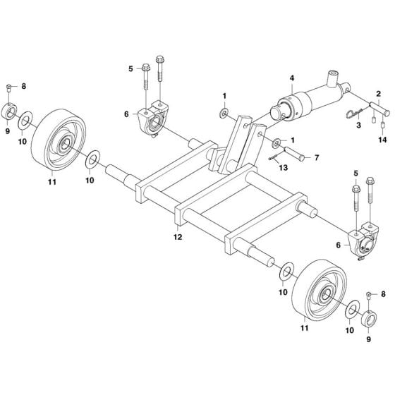 Front Axle Assembly for Husqvarna FS3500 G II Floor Saw