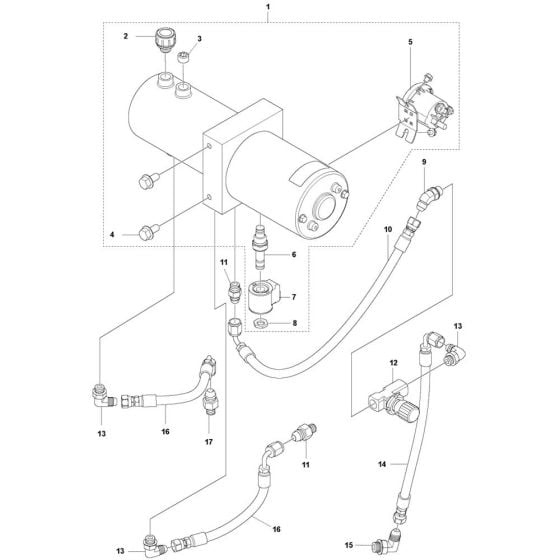 Hydraulic System Assembly for Husqvarna FS3500 G II Floor Saw