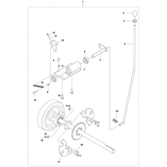 Parking Brake Assembly for Husqvarna FS3500 G II Floor Saw