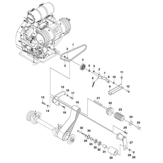 Belt Assembly for Husqvarna FS3500 G II Floor Saw