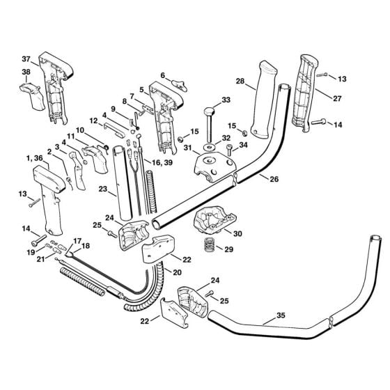 Handlebar & Control handle 20 355 198 Assembly for Stihl FS360 FS420 FS420L Clearing Saw