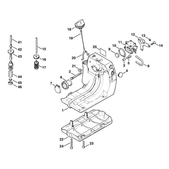 Tank housing Assembly for Stihl FS360 FS420 FS420L Clearing Saw