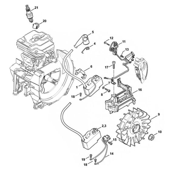 Ignition system Assembly for Stihl FS360C FS410C Clearing Saw