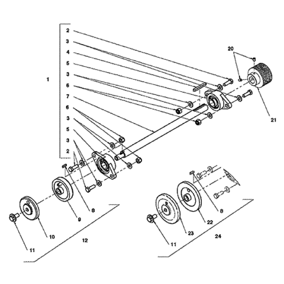 Blade Shaft Assy for Husqvarna FS400 Floor Saw