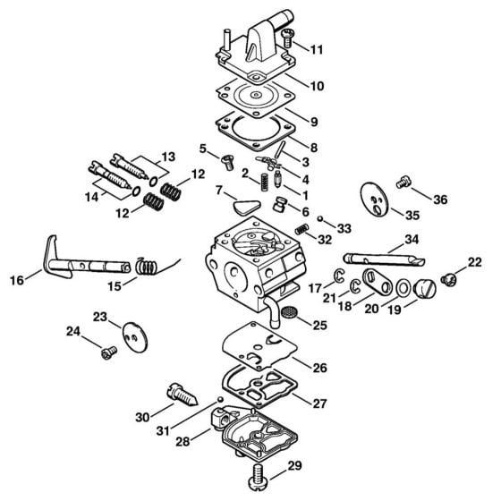 Carburettor C1Q-S33 (19.1998) Assembly for Stihl FS400 FS450 FS480 Clearing Saw