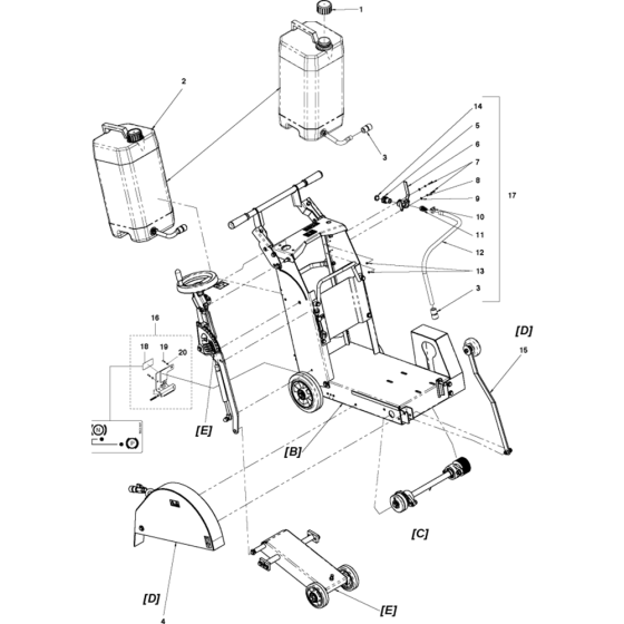 Frame Assembly for Husqvarna FS400 LV Floor Saw