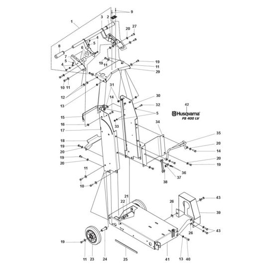 Handle Assembly for Husqvarna FS400 LVS Floor Saw