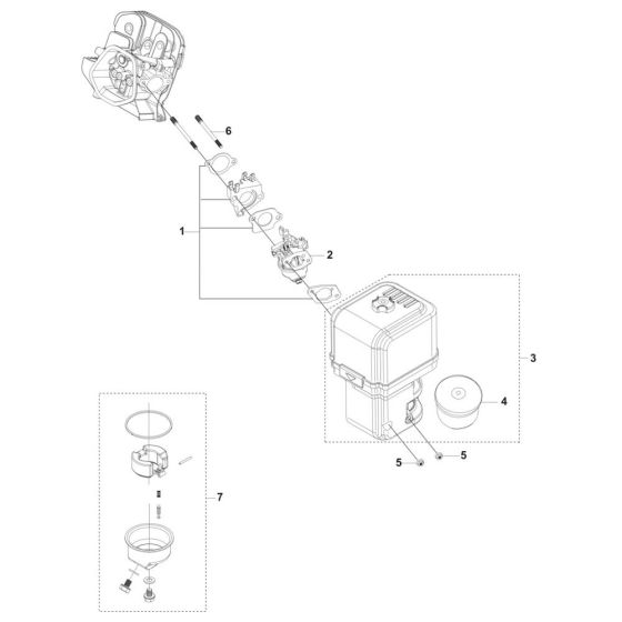 Carburettor, Air Filter Assembly for Husqvarna FS400 LVS Floor Saw