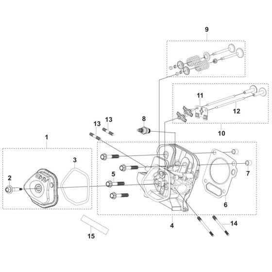 Cylinder Head Assembly for Husqvarna FS400 LVS Floor Saw