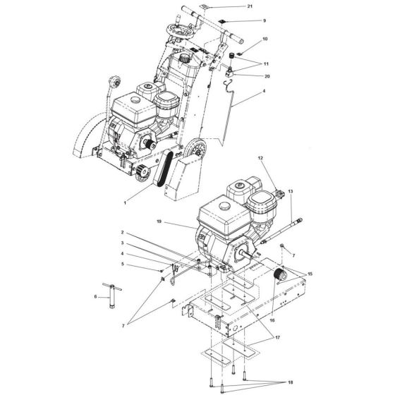 Engine Assembly for Husqvarna FS400 LVS Floor Saw