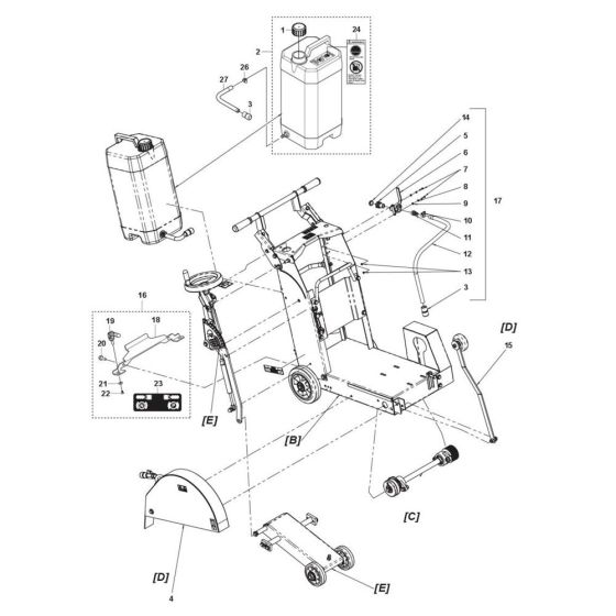 Frame Assembly for Husqvarna FS400 LVS Floor Saw