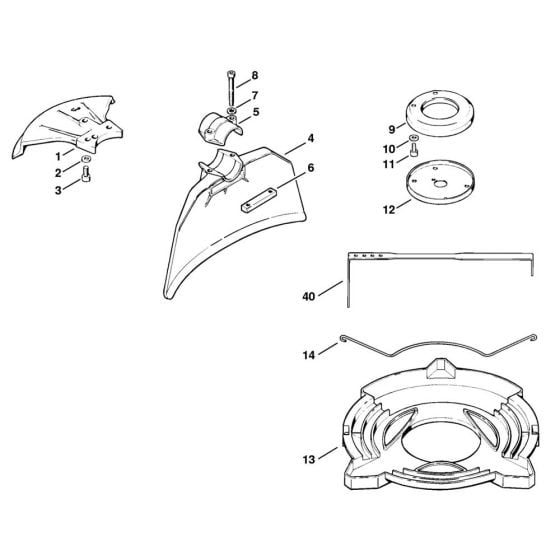 Deflector Assembly for Stihl FS410 Clearing Saw