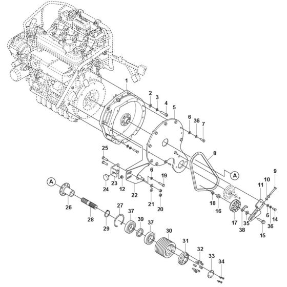 Drive System Assembly for Husqvarna FS4600 G II Floor Saw