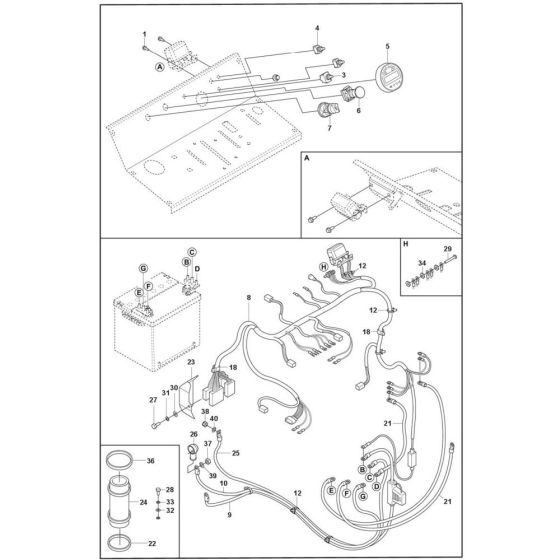 Electrical Assembly for Husqvarna FS4600 G II Floor Saw