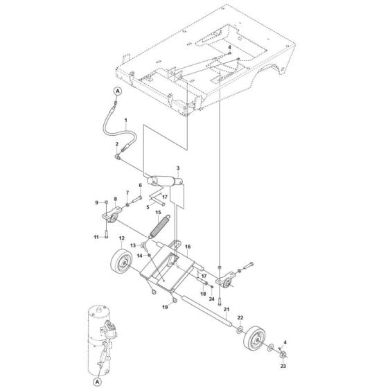 Front Axle Assembly for Husqvarna FS4600 G II Floor Saw