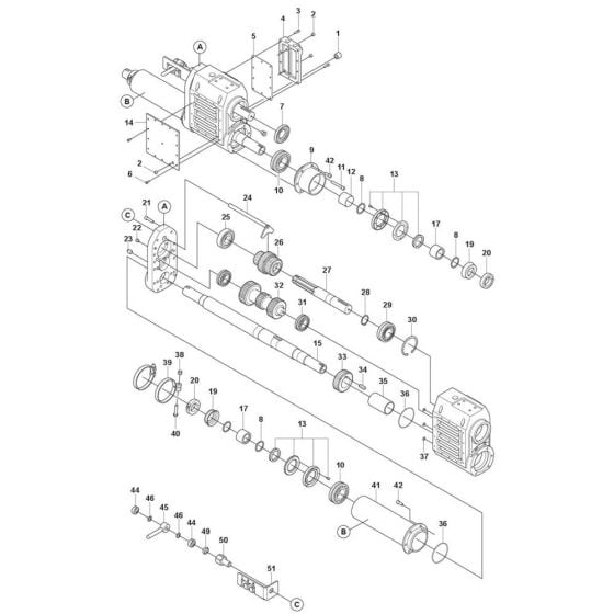 Gearbox (Internal) Assembly for Husqvarna FS4600 G II Floor Saw