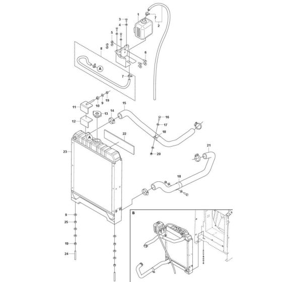 Radiator Assembly for Husqvarna FS4600 G II Floor Saw