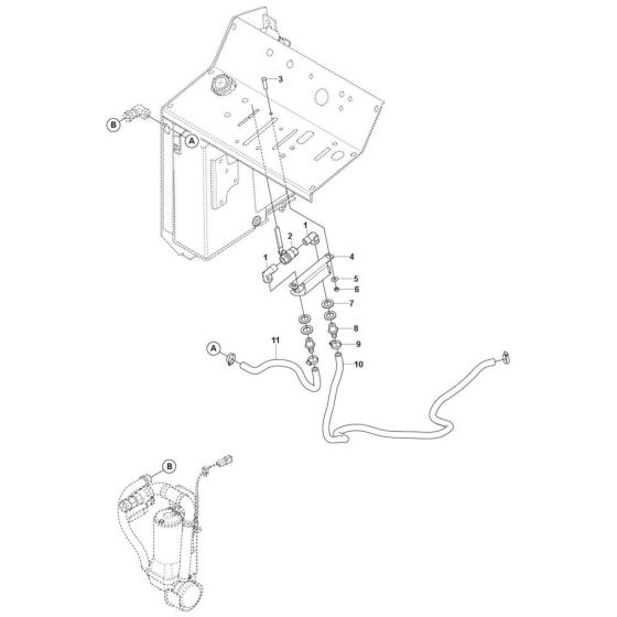 Water System Assembly for Husqvarna FS4600 G II Floor Saw