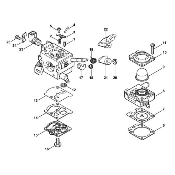 Carburettor WTF-7 & WTF-12 Assembly for Stihl FS460C FS460RC Clearing Saw