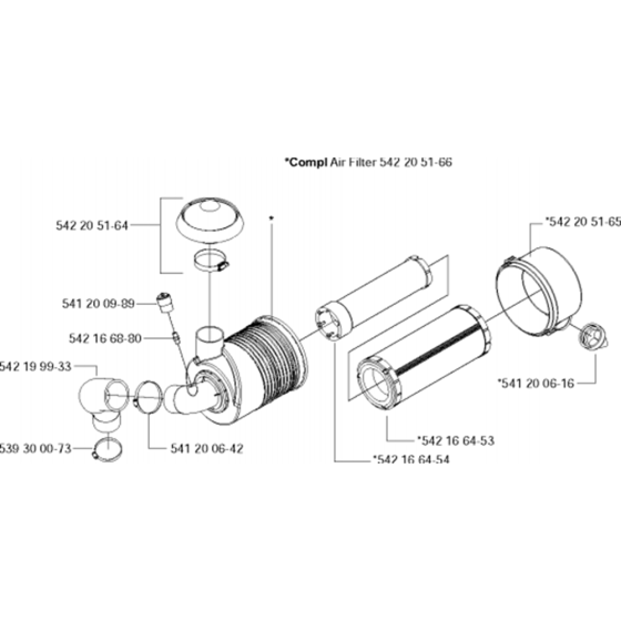 Air Filter Assembly for Husqvarna FS4800 Floor Saw