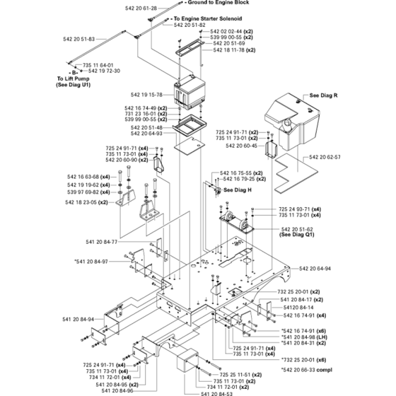 Upper Frame Assembly for Husqvarna FS4800 Floor Saw