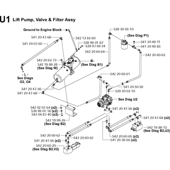 Lift Pump, Valve & Filter Assy Assembly for Husqvarna FS4800 Floor Saw