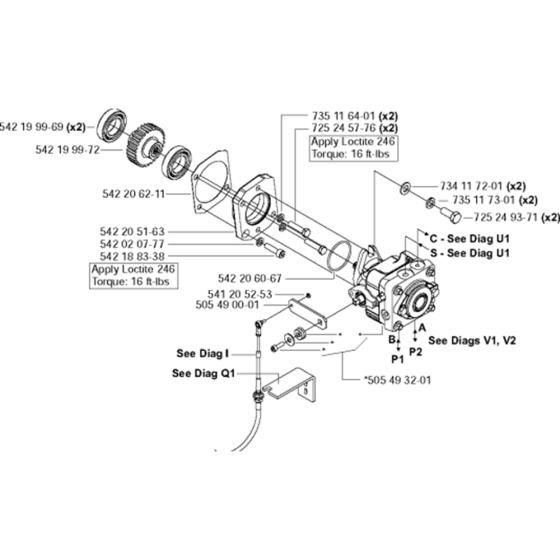 Hydraulic Drive Pump Assy Assembly for Husqvarna FS4800 Floor Saw