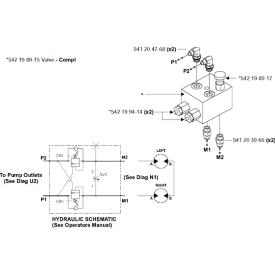 Bypass / C’-Balance Valve Assembly for Husqvarna FS4800 Floor Saw