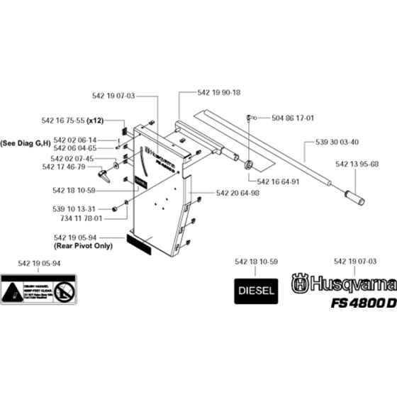 Cowling Side, L.H Assembly for Husqvarna FS4800 Floor Saw