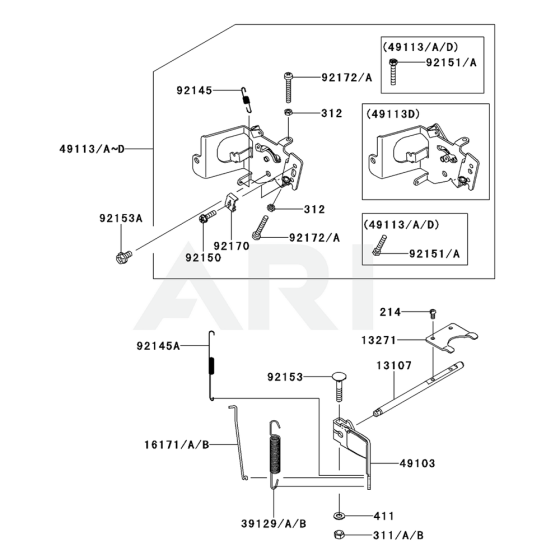 Control Equipment for Kawasaki FS481V Engine