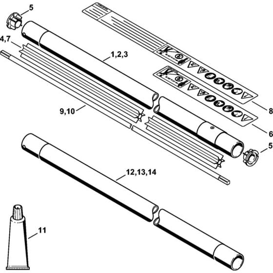 Drive tube assembly Assembly for Stihl FS500 FS550 FS550L Clearing Saw