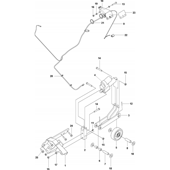 5th Wheel Assembly for Husqvarna FS5000 Floor Saw