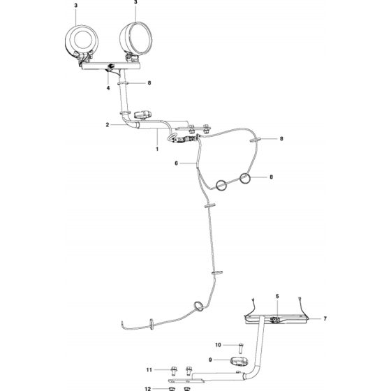 Ligthing Kit Assembly for Husqvarna FS5000 Floor Saw