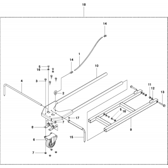 Pointer Front Assembly for Husqvarna FS5000 Floor Saw