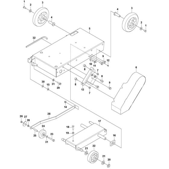 Base Plate Assembly for Husqvarna FS500 E Floor Saw