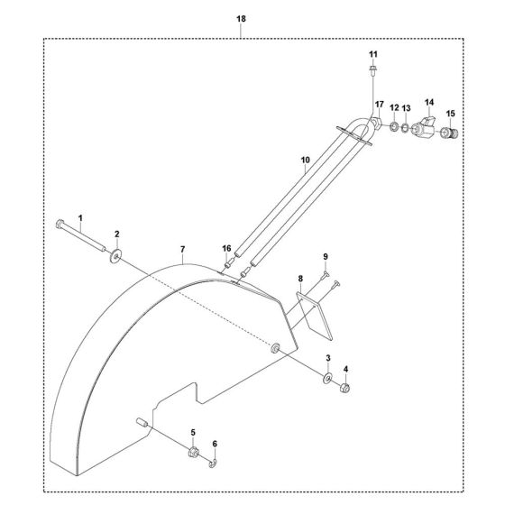 Blade Guard Assembly for Husqvarna FS500 E Floor Saw