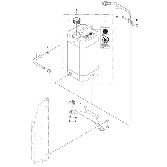 Tank Assembly for Husqvarna FS500 E Floor Saw