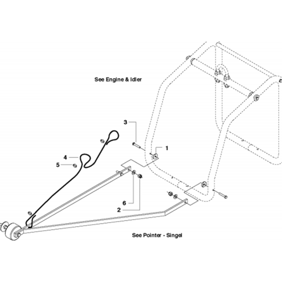 Power Attachment - Single Pointer Assembly for Husqvarna FS513/FS520/FS524 Floor Saw