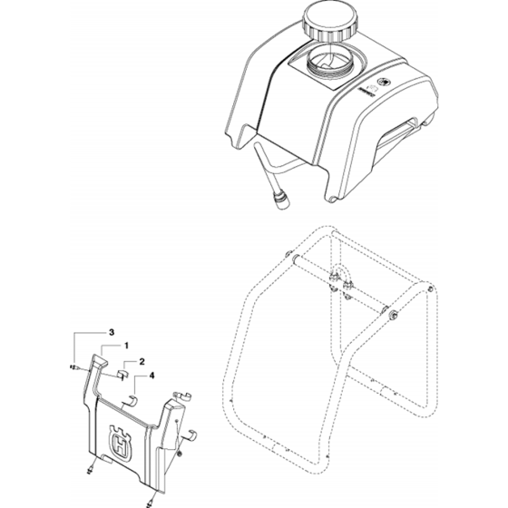 Water Tank & Nose Piece Assembly for Husqvarna FS513/FS520/FS524 Floor Saw