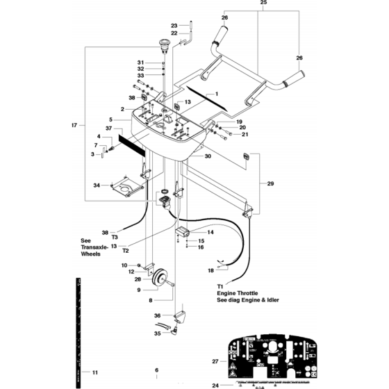 Control Console Assembly for Husqvarna FS513/FS520/FS524 Floor Saw