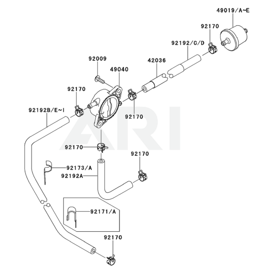 Fuel Tank / Fuel Valve for Kawasaki FS541V Engine