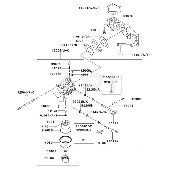 Carburettor for Kawasaki FS541V Engine