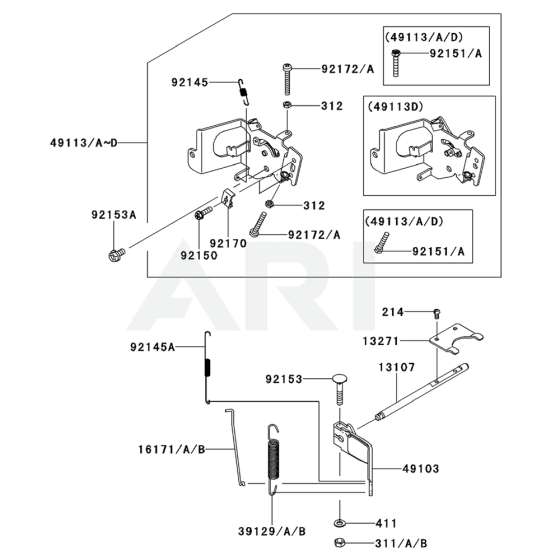 Control Equipment for Kawasaki FS541V Engine