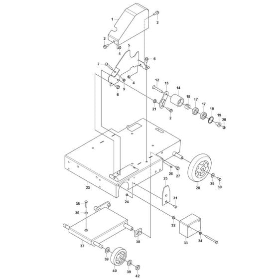 Base Plate Assembly for Husqvarna FS600 E Floor Saw