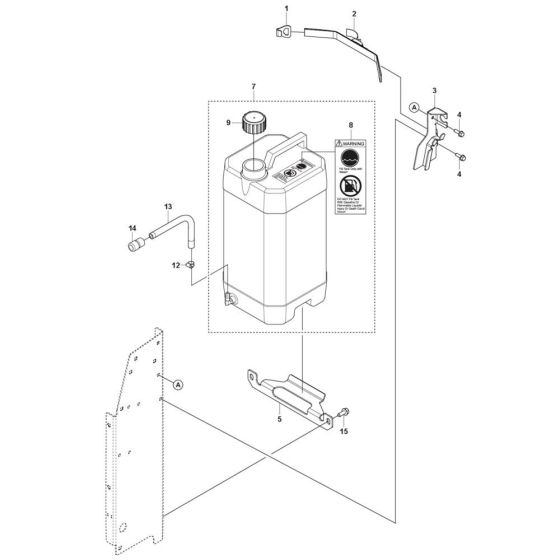 Tank Assembly for Husqvarna FS600 E Floor Saw